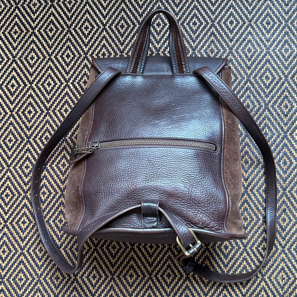 Vintage Coach Berkeley suede & leather convertible backpack 9016 mahogany - Picture 3 of 13